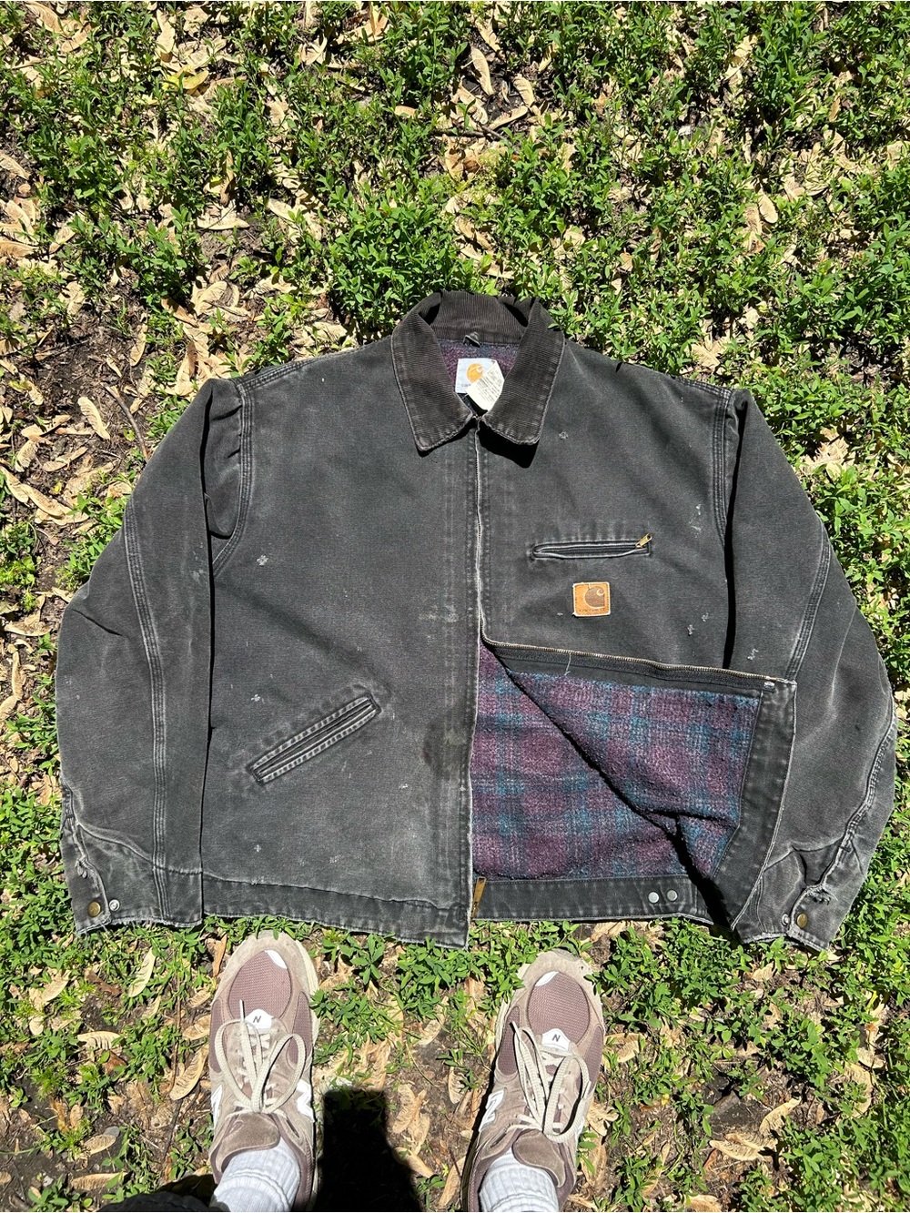 Vintage 96/97 Carhartt J43ONX Lined Canvas Work Jacket with Corduroy Collar - Picture 2 of 9